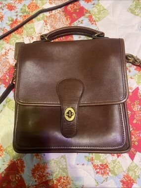 Classic Brown Leather Messenger Bag for Women
